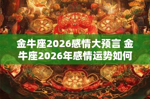 金牛座2026感情大预言 金牛座2026年感情运势如何