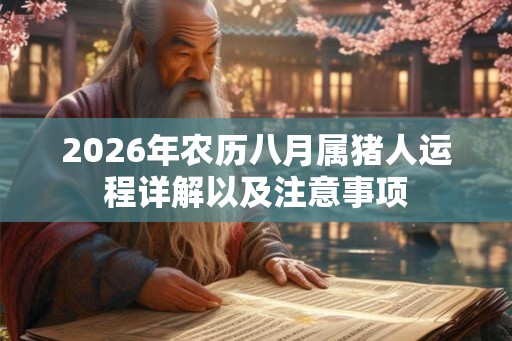 2026年农历八月属猪人运程详解以及注意事项