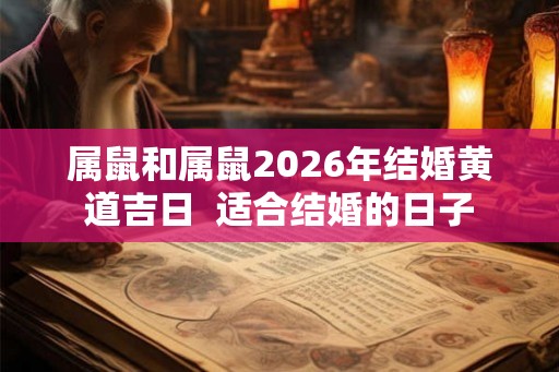 属鼠和属鼠2026年结婚黄道吉日 适合结婚的日子 属鼠和属鼠2026年结婚黄道吉日 适合结婚的日子