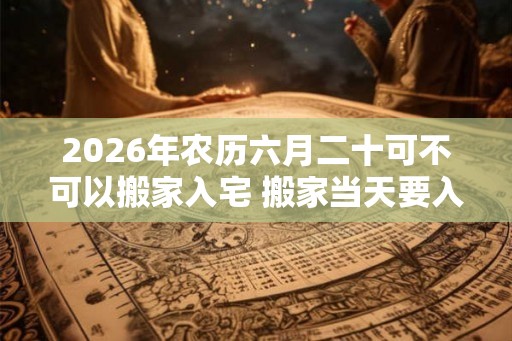 2026年农历六月二十可不可以搬家入宅 搬家当天要入住吗