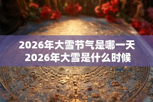 2026年大雪节气是哪一天 2026年大雪是什么时候 2026年大雪节气是哪一天 2026年大雪是什么时候