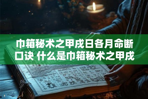 巾箱秘术之甲戌日各月命断口诀 什么是巾箱秘术之甲戌日各月命断口诀