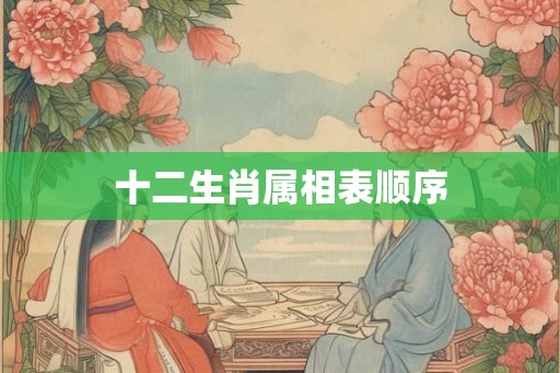 十二生肖属相表顺序