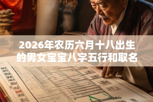 2026年农历六月十八出生的男女宝宝八字五行和取名参考
