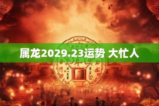 属龙2029.23运势 大忙人