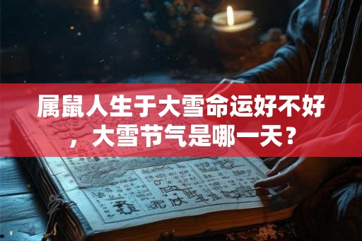 属鼠人生于大雪命运好不好，大雪节气是哪一天？
