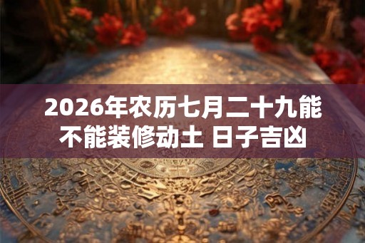 2026年农历七月二十九能不能装修动土 日子吉凶