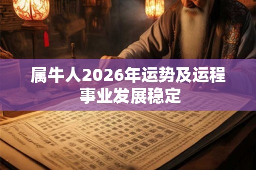 属牛人2026年运势及运程 事业发展稳定