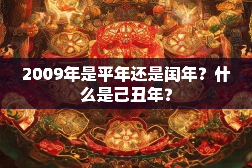2009年是平年还是闰年？什么是己丑年？