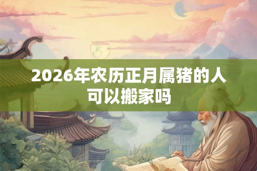 2026年农历正月属猪的人可以搬家吗 2026年农历正月属猪的人可以搬家吗