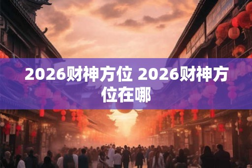 2026财神方位 2026财神方位在哪