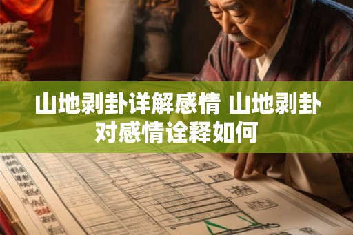 山地剥卦详解感情 山地剥卦对感情诠释如何