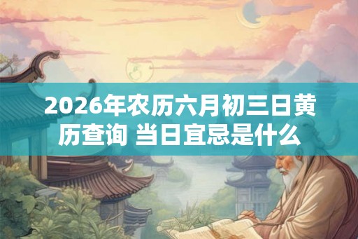 2026年农历六月初三日黄历查询 当日宜忌是什么 2026年农历六月初三日黄历查询 当日宜忌是什么