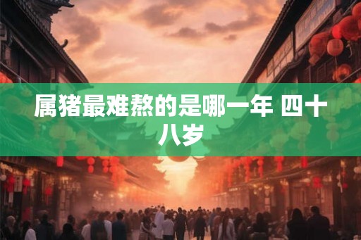 属猪最难熬的是哪一年 四十八岁