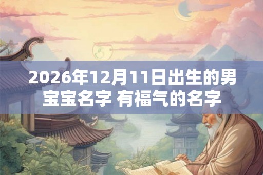 2026年12月11日出生的男宝宝名字 有福气的名字