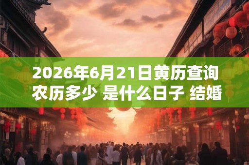 2026年6月21日黄历查询 农历多少 是什么日子 结婚吉时