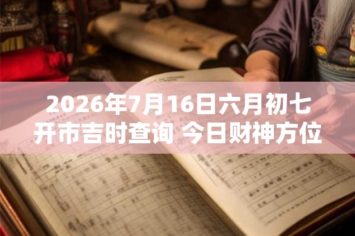 2026年7月16日六月初七开市吉时查询 今日财神方位在哪 2026年7月16日六月初七开市吉时查询 今日财神方位在哪