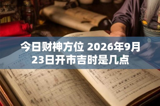 今日财神方位 2026年9月23日开市吉时是几点