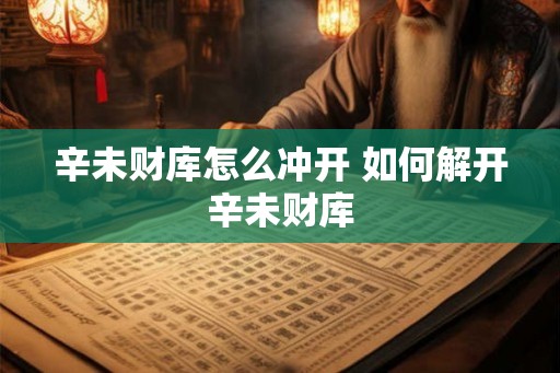 辛未财库怎么冲开 如何解开辛未财库