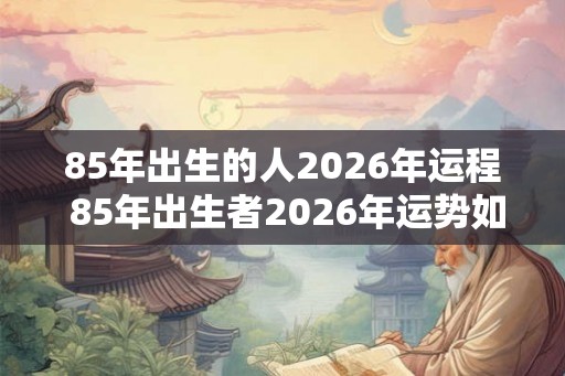 85年出生的人2026年运程 85年出生者2026年运势如何