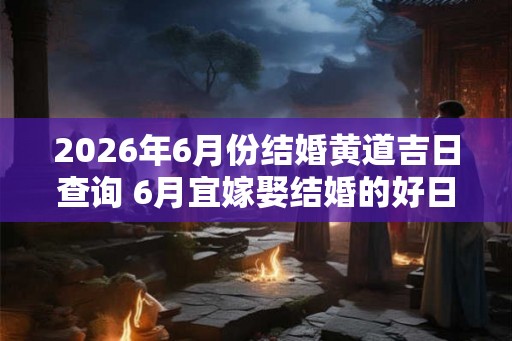 2026年6月份结婚黄道吉日查询 6月宜嫁娶结婚的好日子