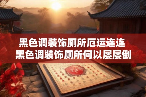 黑色调装饰厕所厄运连连 黑色调装饰厕所何以屡屡倒霉