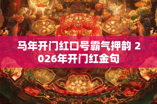 马年开门红口号霸气押韵 2026年开门红金句