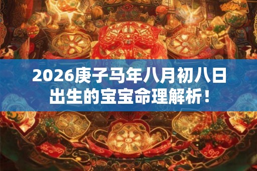 2026庚子马年八月初八日出生的宝宝命理解析! 2026庚子马年八月初八日出生的宝宝命理解析!