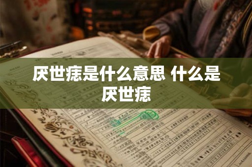 厌世痣是什么意思 什么是厌世痣