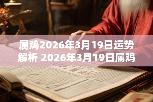 属鸡2026年3月19日运势解析 2026年3月19日属鸡人运势好吗 属鸡2026年3月19日运势解析 2026年3月19日属鸡人运势好吗