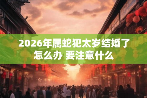 2026年属蛇犯太岁结婚了怎么办 要注意什么