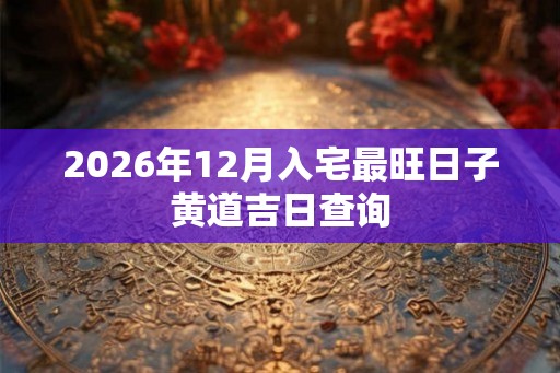 2026年12月入宅最旺日子黄道吉日查询