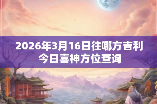 2026年3月16日往哪方吉利 今日喜神方位查询