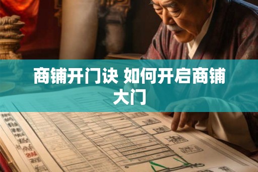 商铺开门诀 如何开启商铺大门