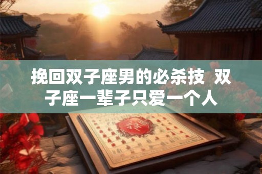 挽回双子座男的必杀技  双子座一辈子只爱一个人