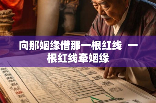 向那姻缘借那一根红线  一根红线牵姻缘