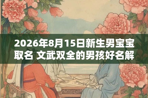 2026年8月15日新生男宝宝取名 文武双全的男孩好名解析