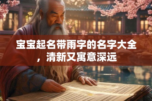 宝宝起名带雨字的名字大全，清新又寓意深远