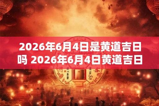 2026年6月4日是黄道吉日吗 2026年6月4日黄道吉日吗