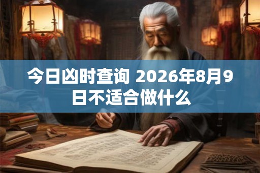 今日凶时查询 2026年8月9日不适合做什么
