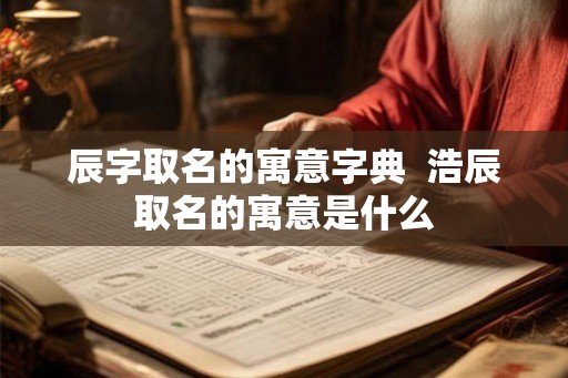 辰字取名的寓意字典  浩辰取名的寓意是什么