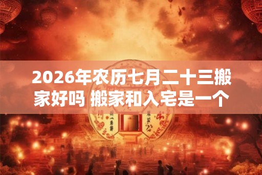 2026年农历七月二十三搬家好吗 搬家和入宅是一个意思吗