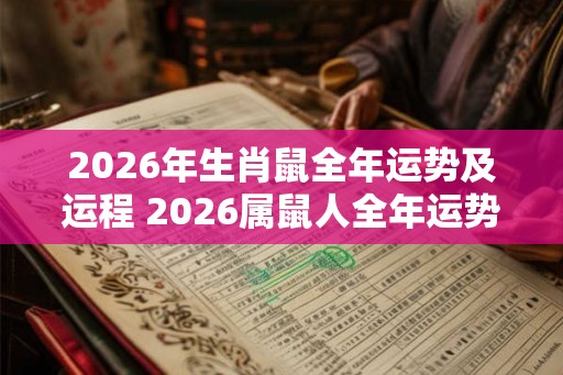 2026年生肖鼠全年运势及运程 2026属鼠人全年运势