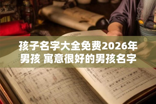 孩子名字大全免费2026年男孩 寓意很好的男孩名字