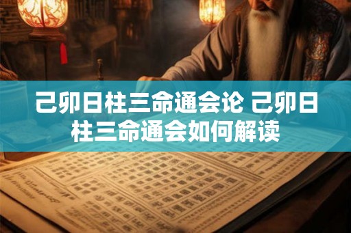 己卯日柱三命通会论 己卯日柱三命通会如何解读