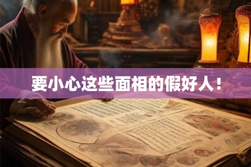 要小心这些面相的假好人！