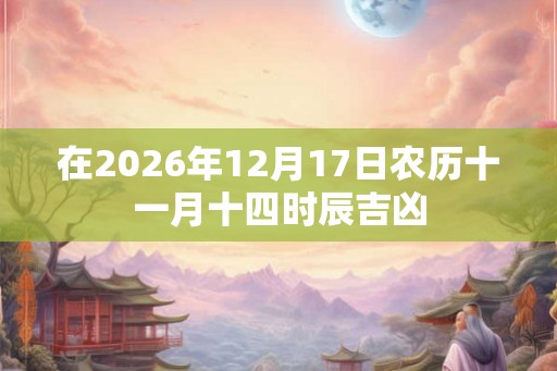 在2026年12月17日农历十一月十四时辰吉凶