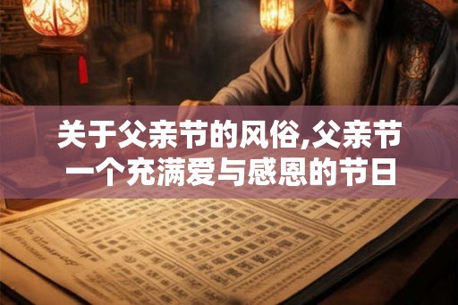 关于父亲节的风俗,父亲节一个充满爱与感恩的节日 关于父亲节的风俗,父亲节一个充满爱与感恩的节日