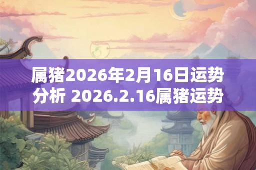 属猪2026年2月16日运势分析 2026.2.16属猪运势分析