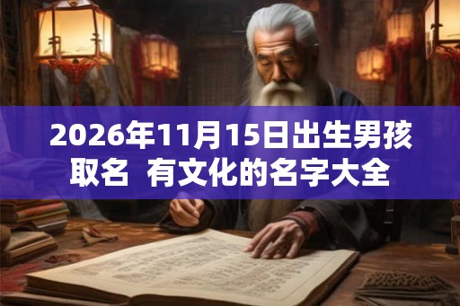 2026年11月15日出生男孩取名  有文化的名字大全